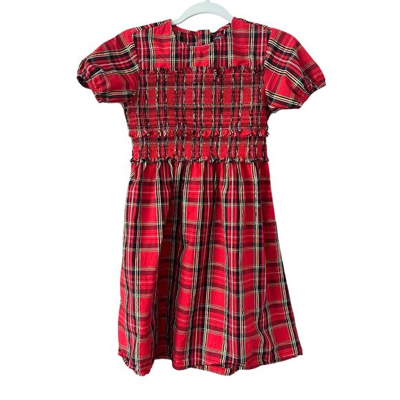 Crewcuts Girls Red Tartan Plaid Smocked Midi Dress size 12 - Picture 1 of 6